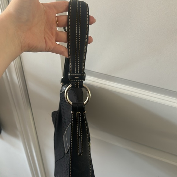 Coach Black Canvas and Leather Logo Purse No. F05U-1463 Vintage Y2K - Picture 5 of 10